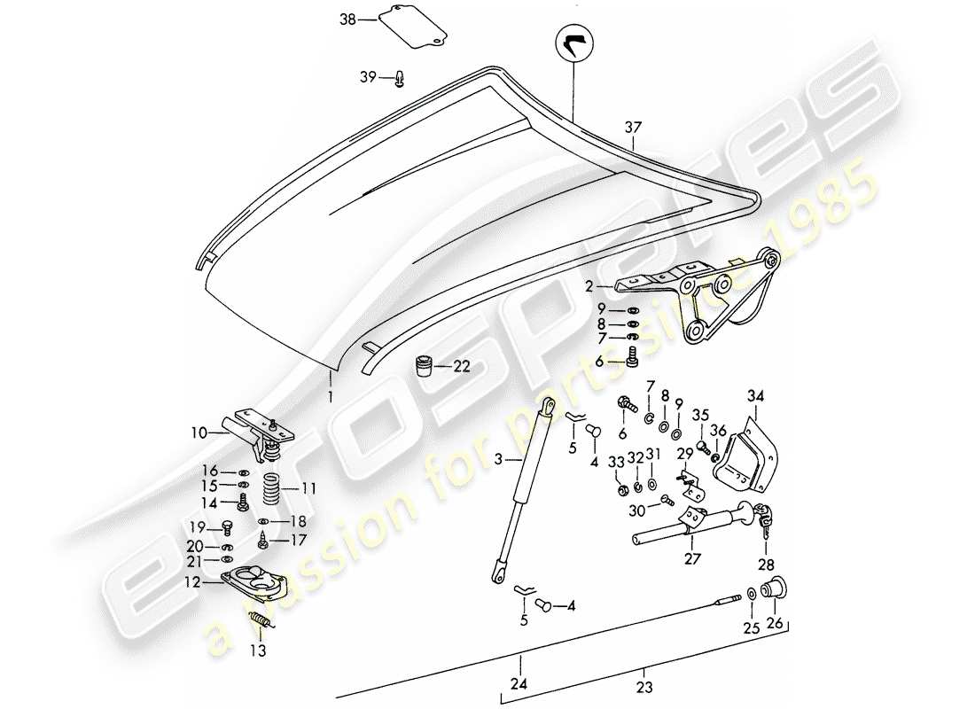 porsche 911/912 (1968) cover part diagram