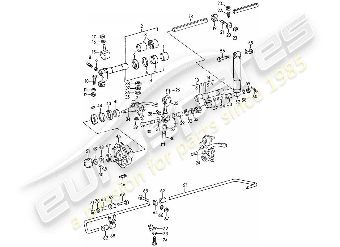 porsche 356b/356c (1962) front axle - schmierstoffe part diagram