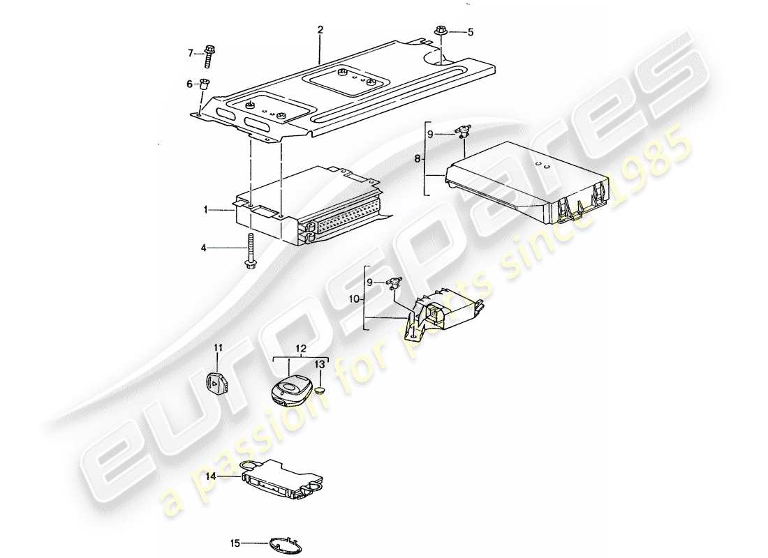 porsche 996 gt3 (2005) control units part diagram