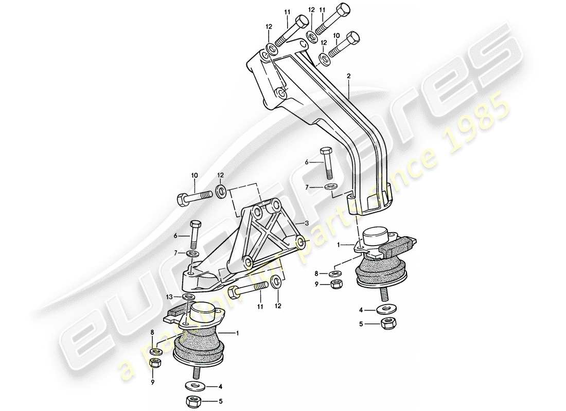 porsche 924s (1988) engine suspension part diagram