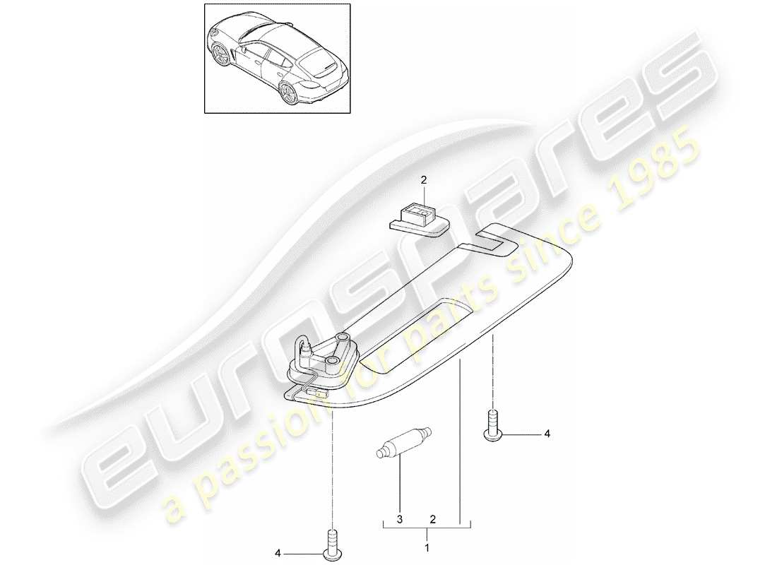 porsche panamera 970 (2011) sun vizors part diagram