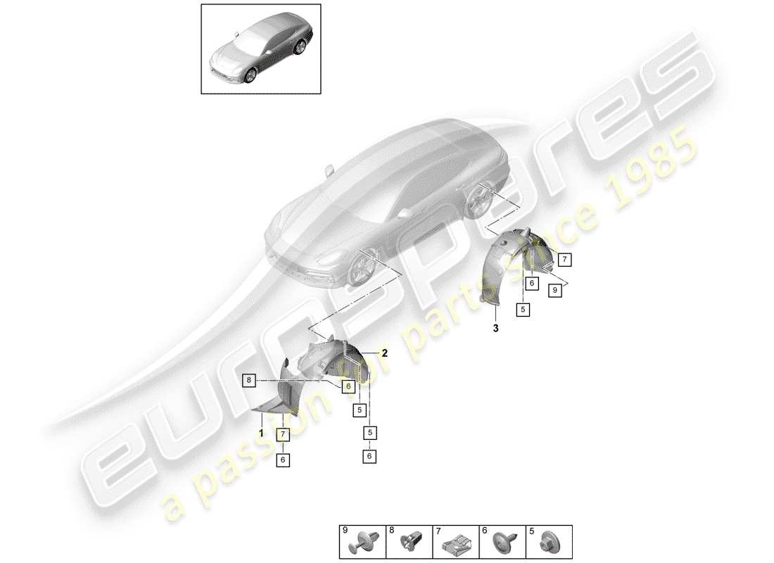 porsche panamera 971 (2020) lining part diagram