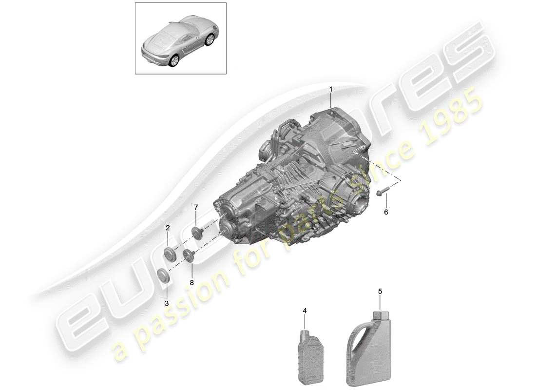 porsche 718 cayman (2020) - pdk - part diagram