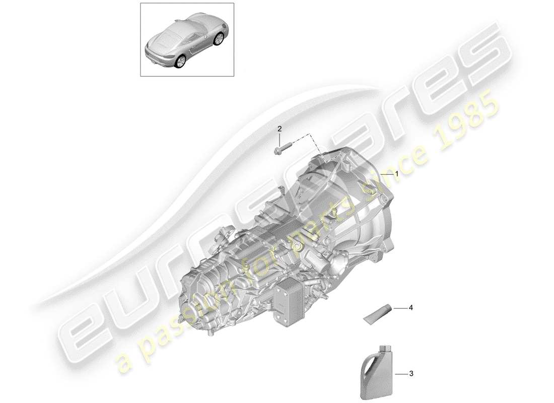 porsche 718 cayman (2020) manual gearbox part diagram