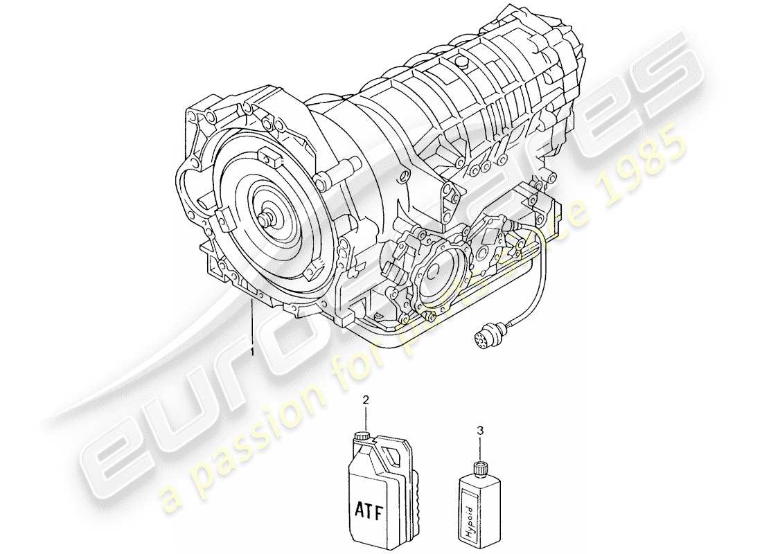 porsche 996 (2001) tiptronic - - gearbox - not ready for installation - d >> - mj 2001 part diagram