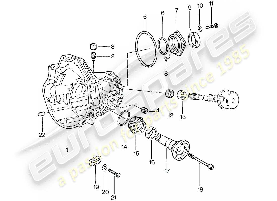 porsche 924 (1977) replacement transmission - final drive housing - automatic transmission part diagram