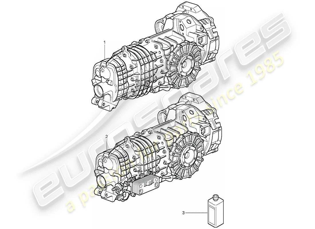 porsche 996 gt3 (2005) gearbox - ready for installation part diagram