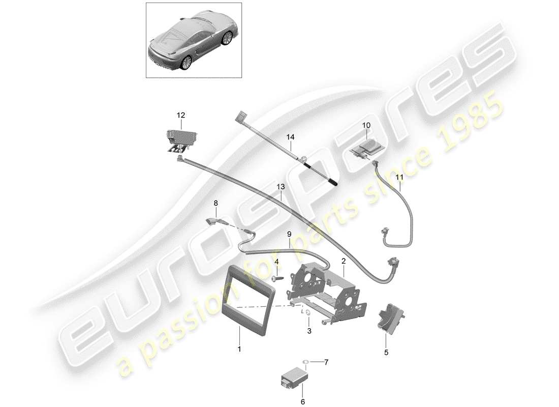 porsche cayman gt4 (2016) preparation part diagram