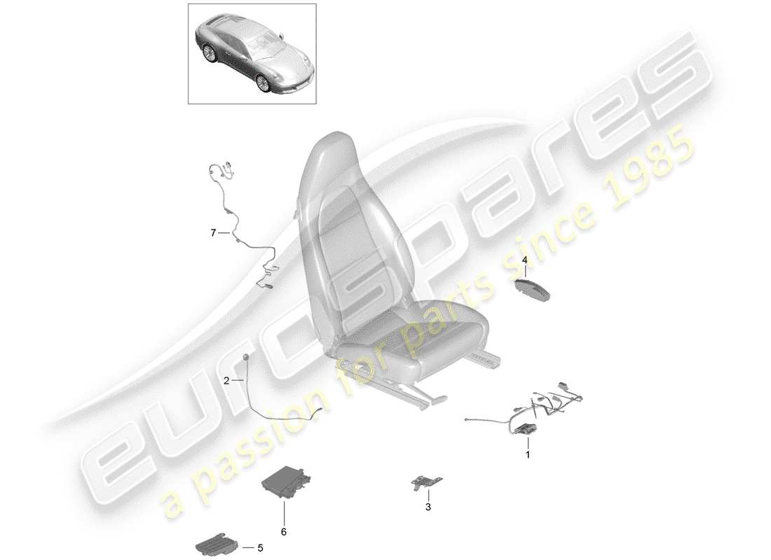 porsche 991 gen. 2 (2018) wiring harnesses part diagram