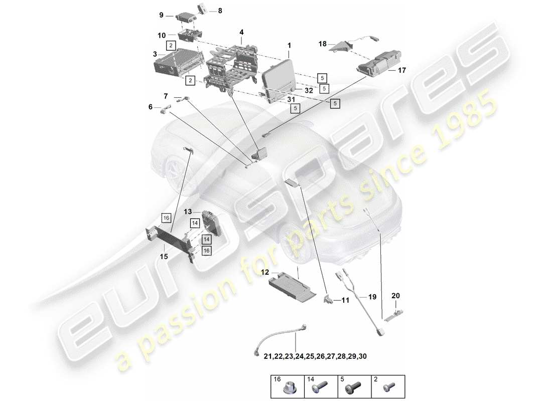 porsche boxster spyder (2019) operating unit part diagram