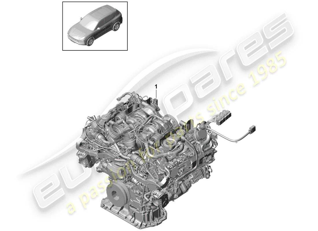 porsche cayenne e3 (2019) replacement engine part diagram