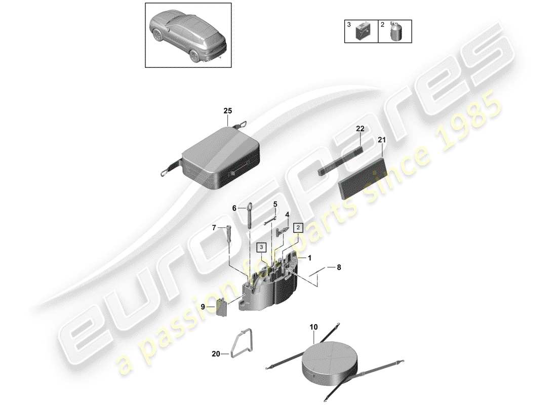 porsche cayenne e3 (2019) tool part diagram