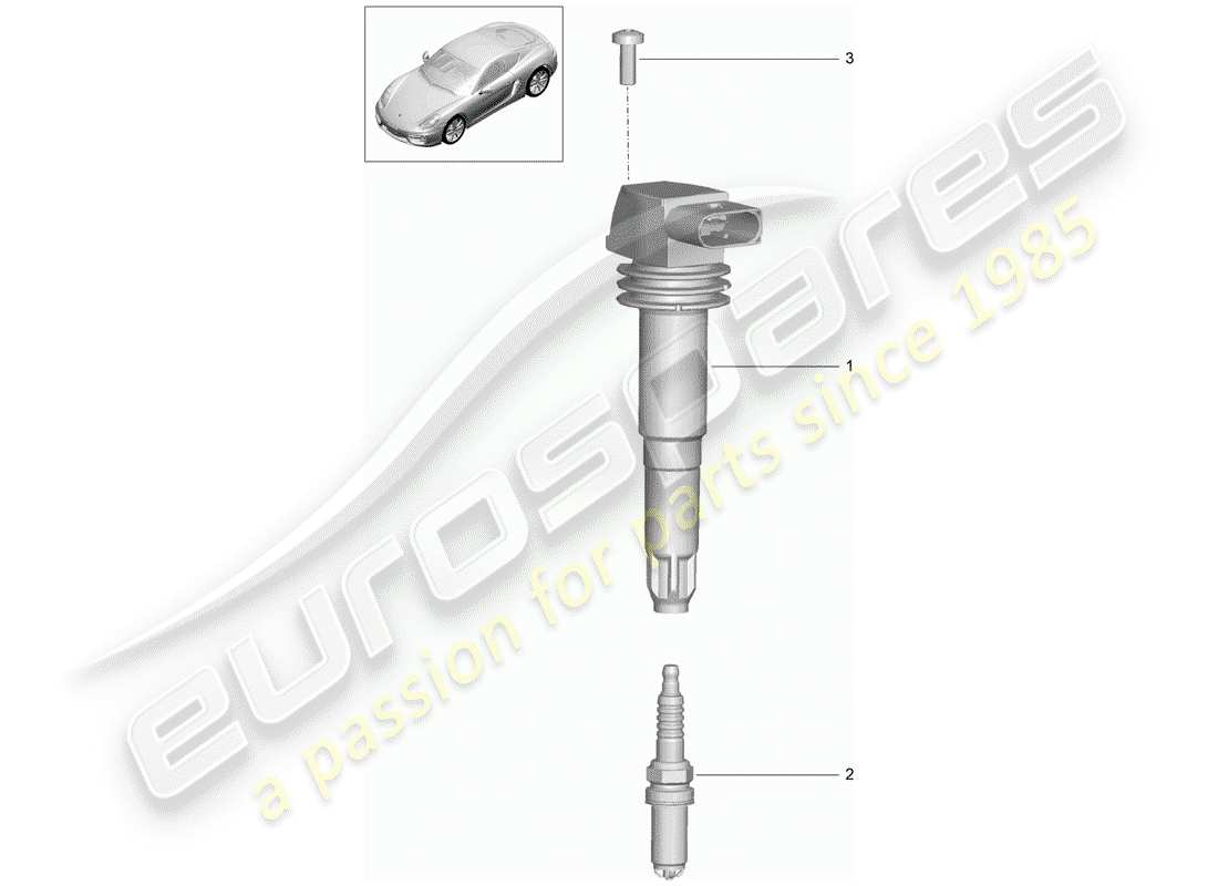 porsche cayman 981 (2014) ignition system part diagram