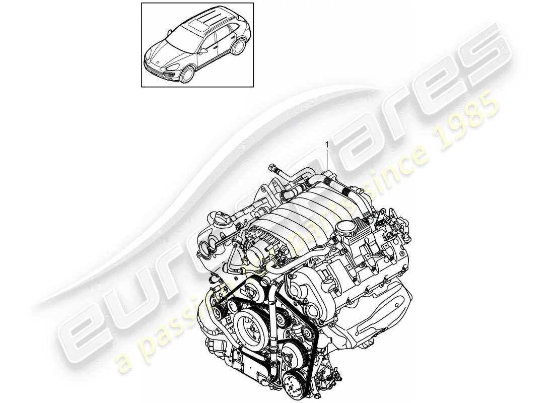 porsche cayenne e2 (2017) replacement engine part diagram