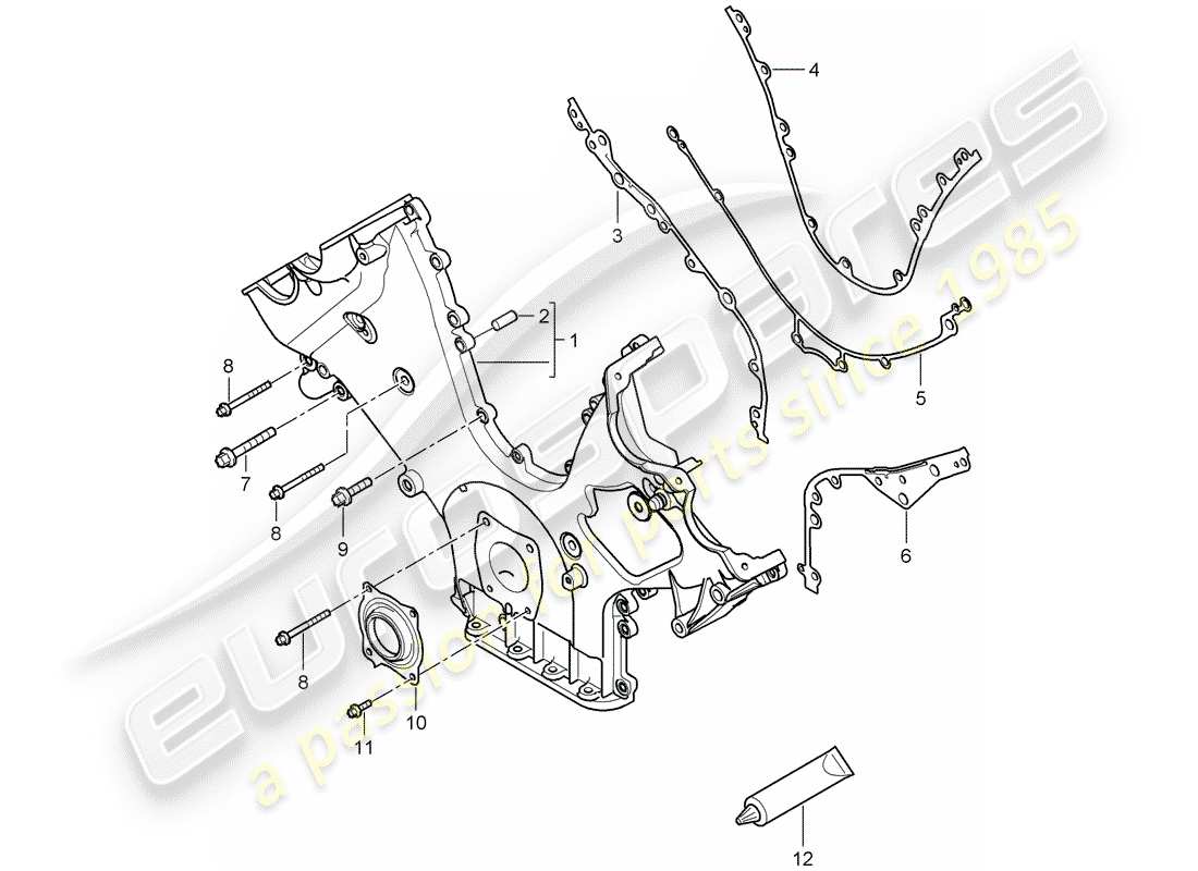 porsche cayenne (2008) cover for timing chain part diagram