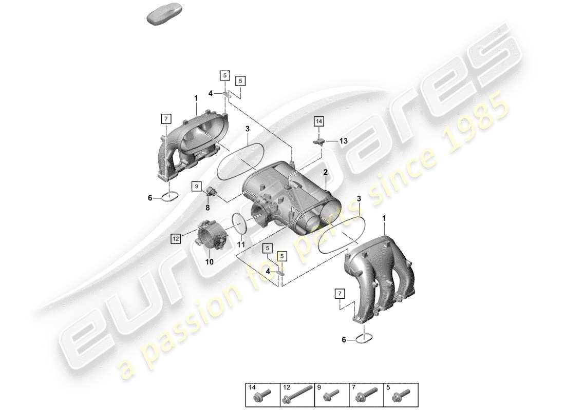 porsche boxster spyder (2020) intake air distributor part diagram