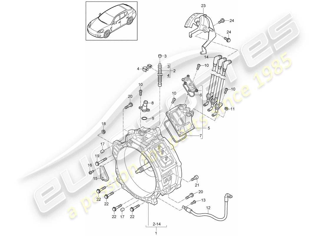 porsche panamera 970 (2010) hybrid part diagram