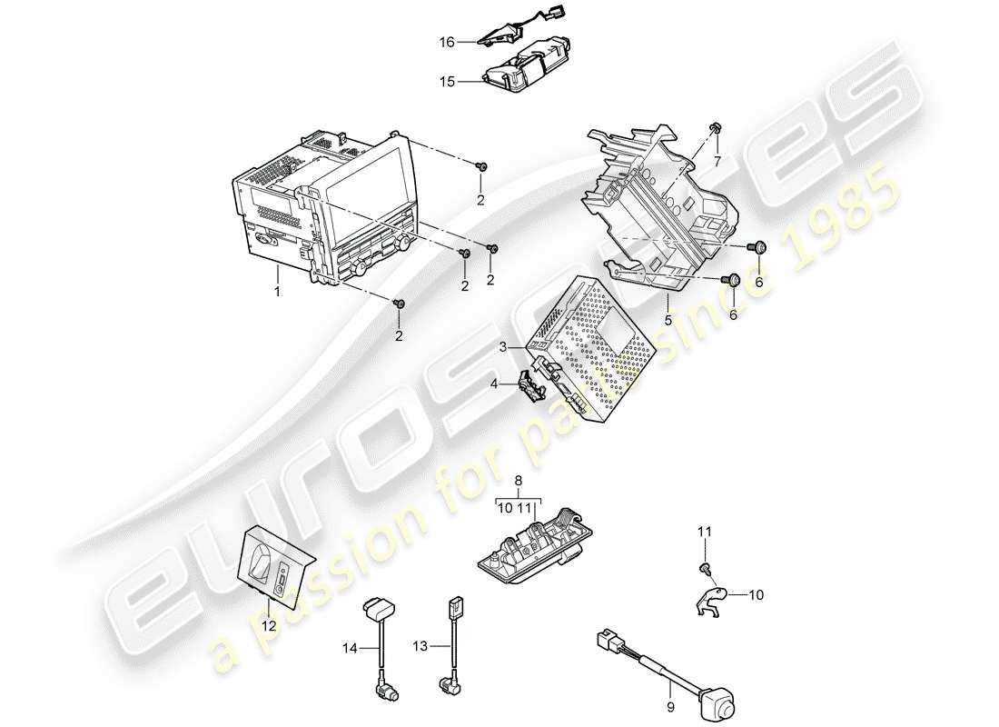 porsche panamera 970 (2010) radio unit part diagram