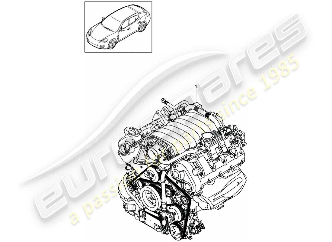 porsche panamera 970 (2010) replacement engine part diagram