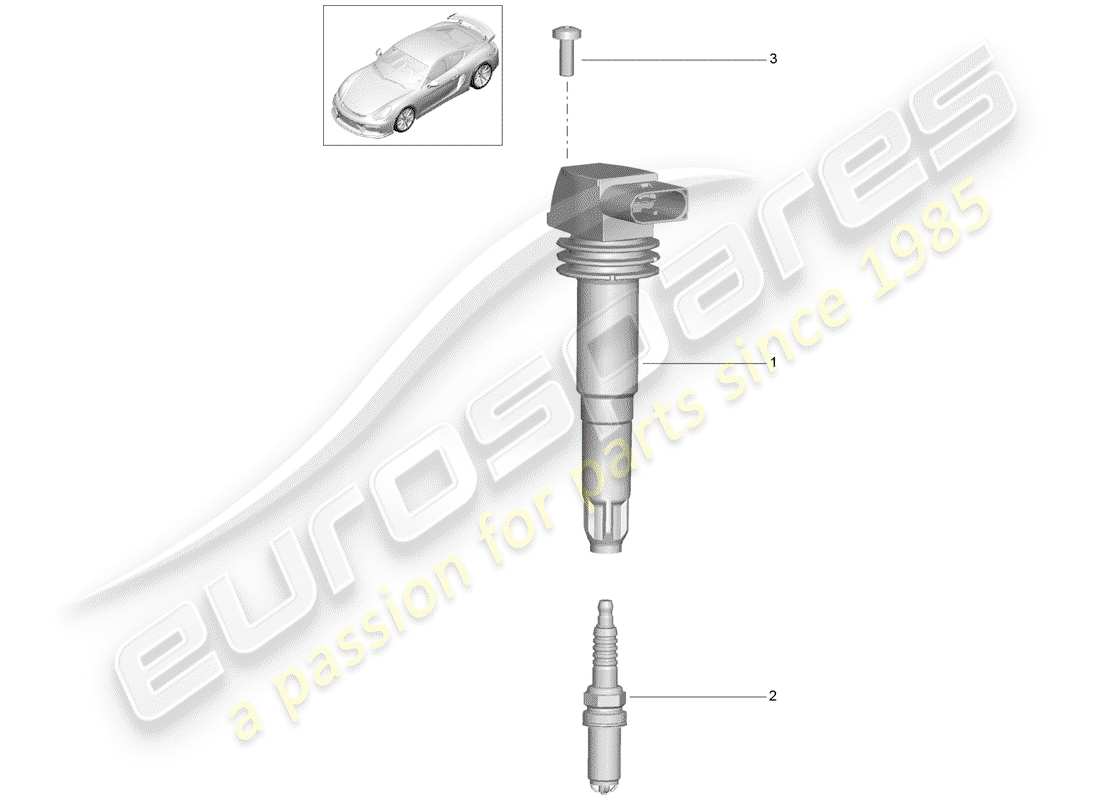 porsche cayman gt4 (2016) ignition system part diagram