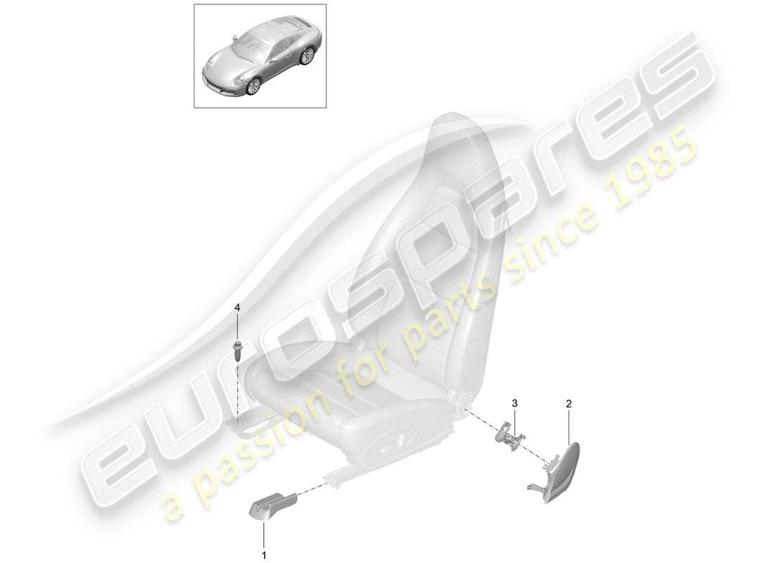 porsche 991 gen. 2 (2018) seat part diagram