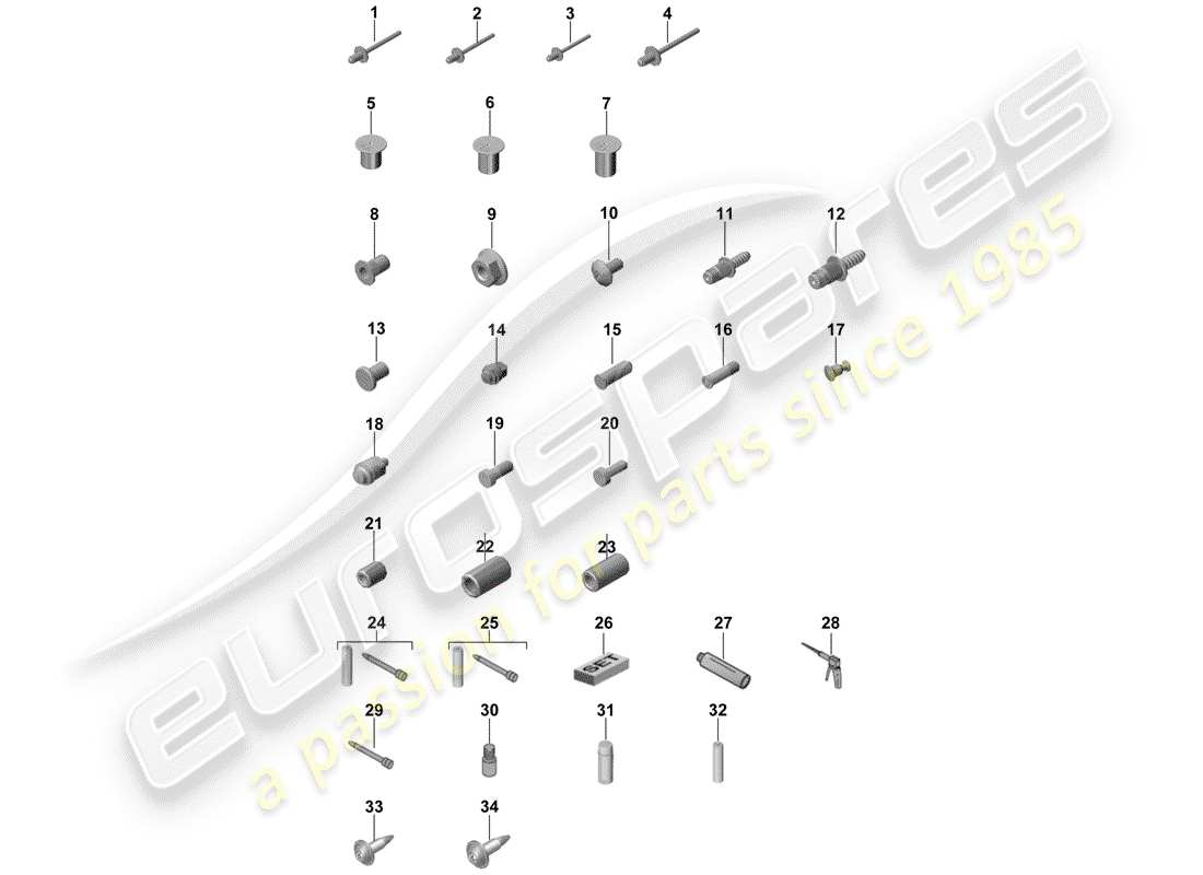 porsche panamera 971 (2017) fasteners part diagram