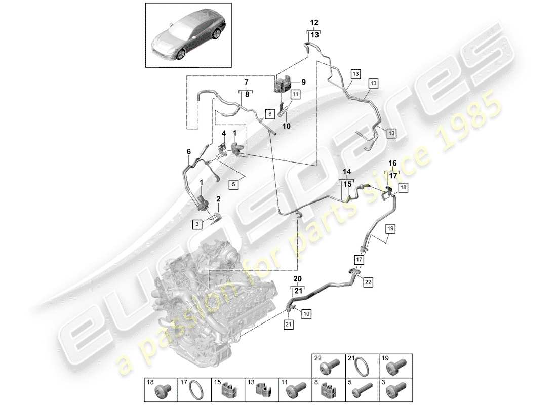 porsche panamera 971 (2017) vacuum system part diagram