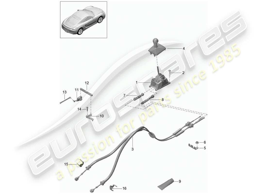 porsche cayman 981 (2014) transmission control part diagram