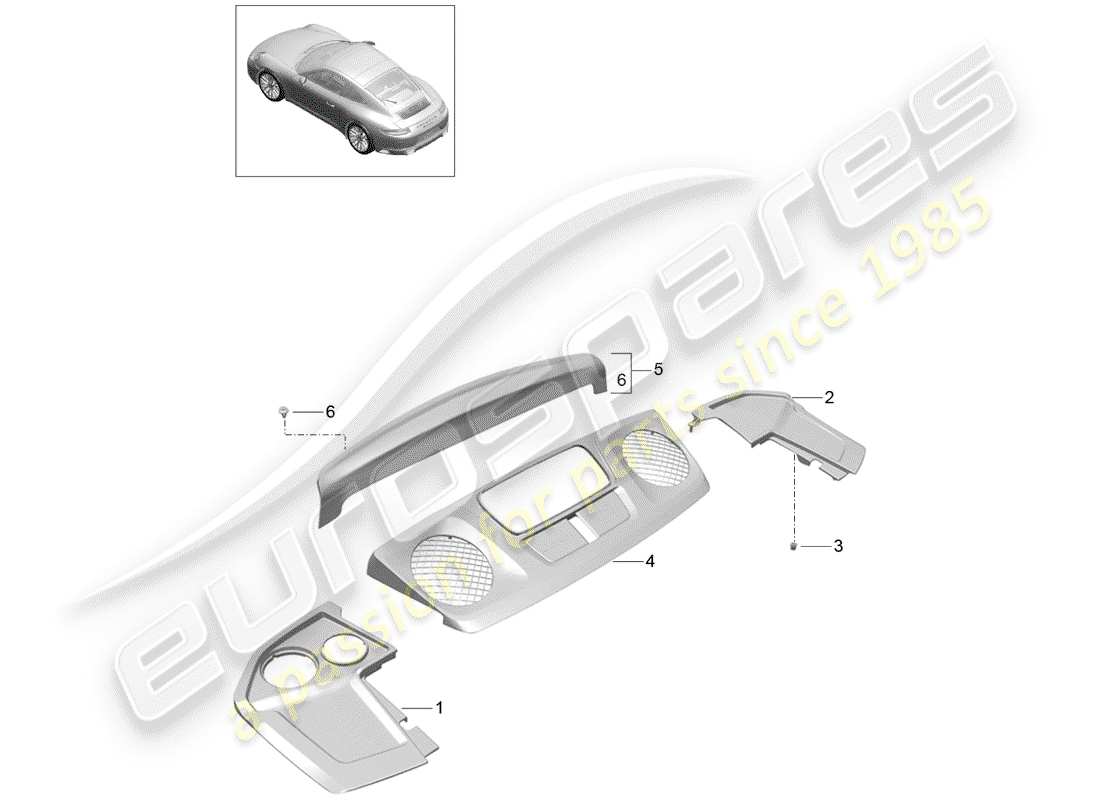 porsche 991 gen. 2 (2017) lining part diagram