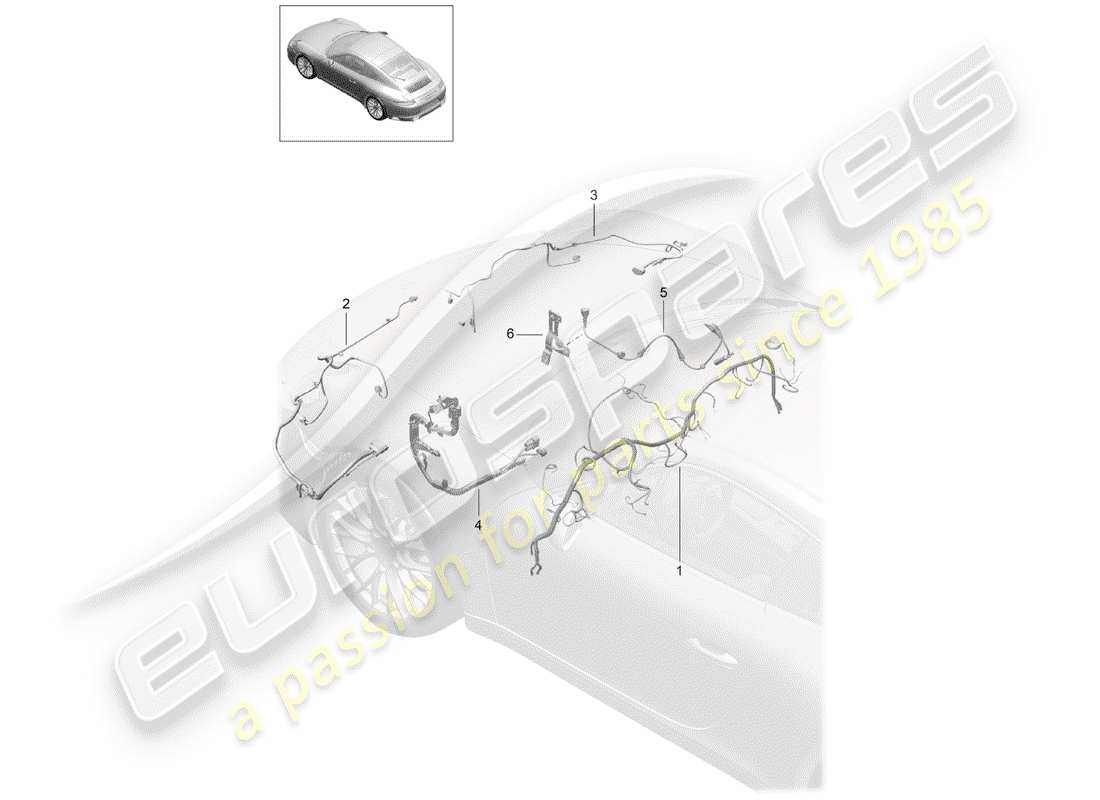 porsche 991 gen. 2 (2018) wiring harnesses part diagram