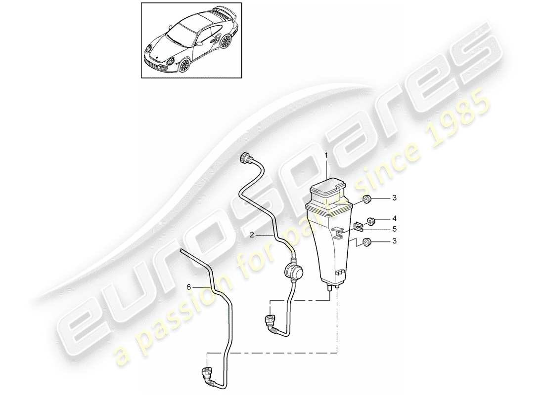 porsche 911 t/gt2rs (2011) evaporative emission canister part diagram