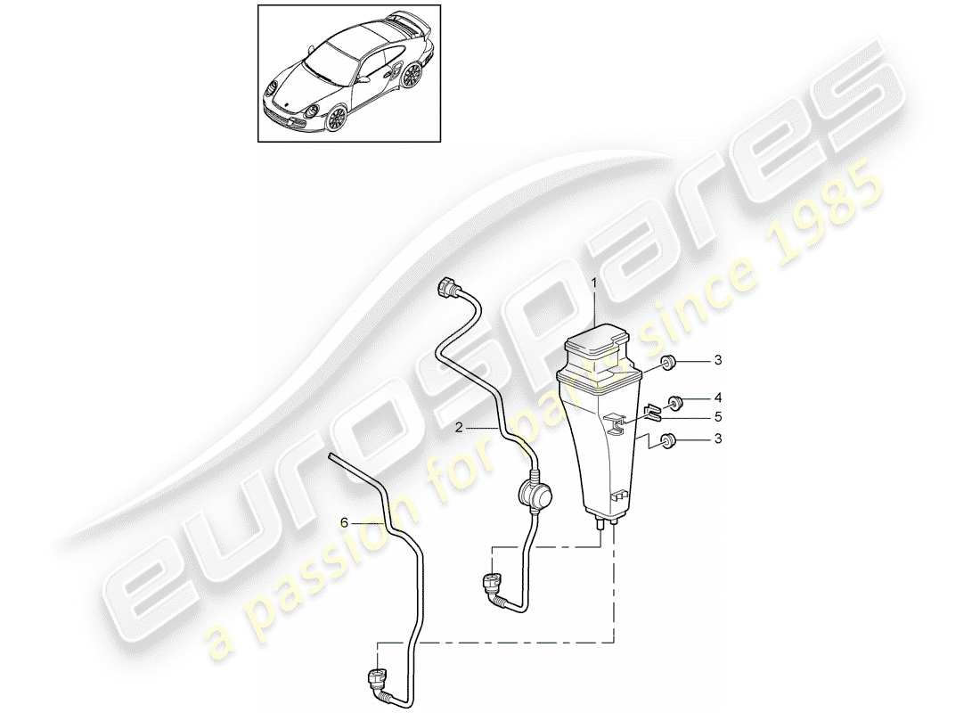 porsche 911 t/gt2rs (2011) evaporative emission canister part diagram