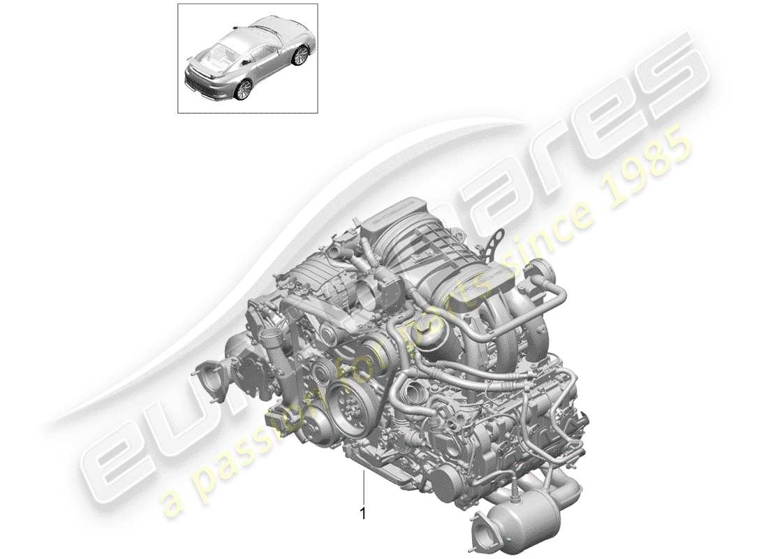 porsche 991r/gt3/rs (2015) replacement engine part diagram