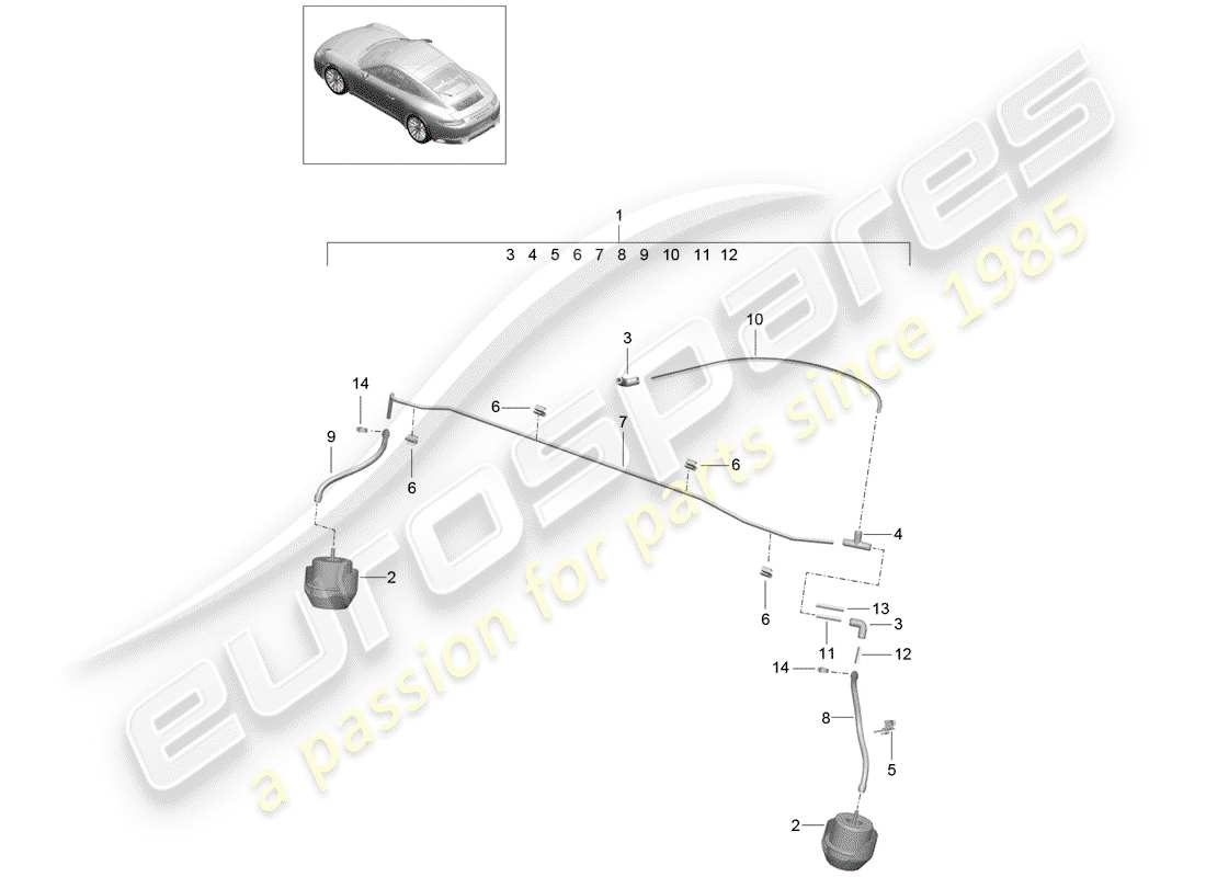 porsche 991 gen. 2 (2017) exhaust system part diagram