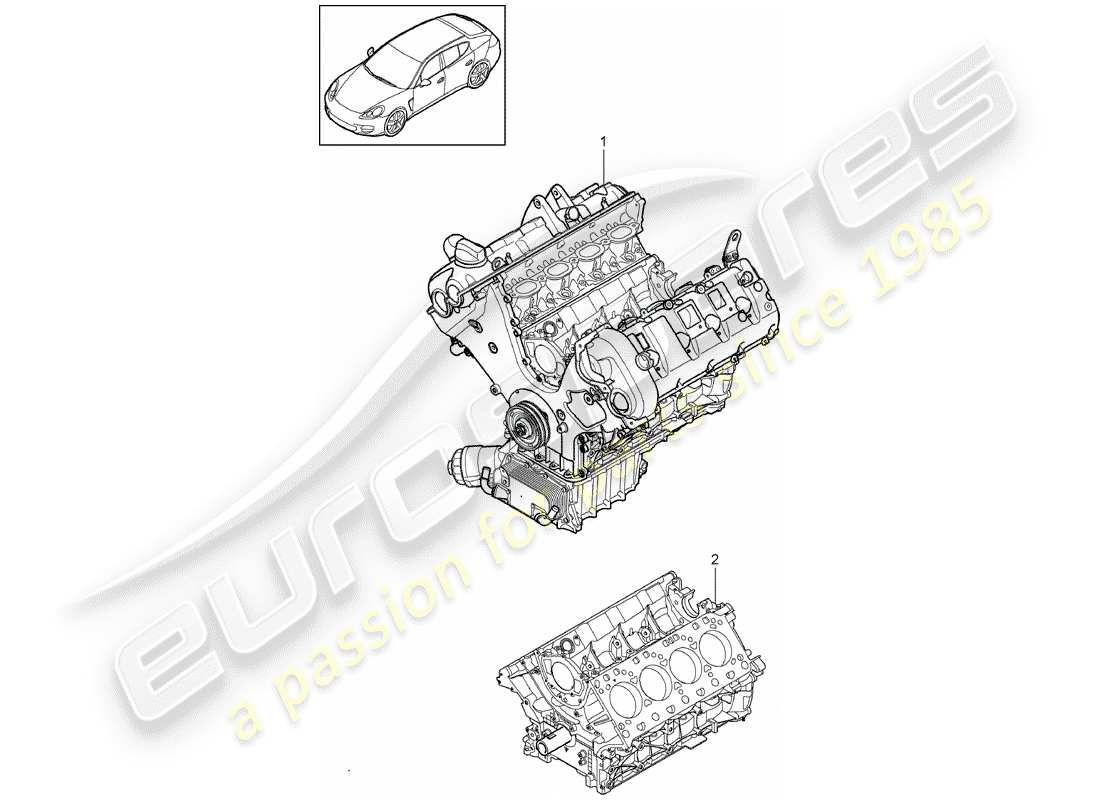 porsche panamera 970 (2013) long block part diagram