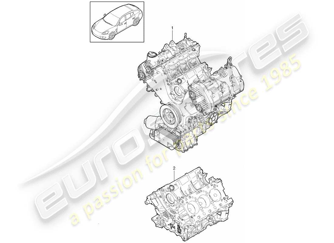 porsche panamera 970 (2013) long block part diagram