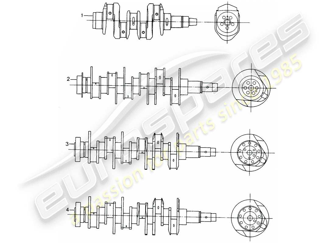 porsche replacement catalogue (1974) crankshaft part diagram