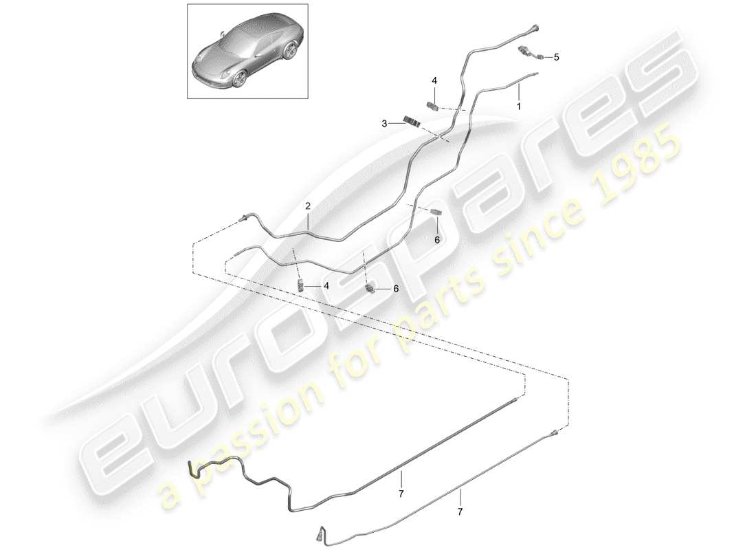 porsche 991 (2016) fuel system part diagram