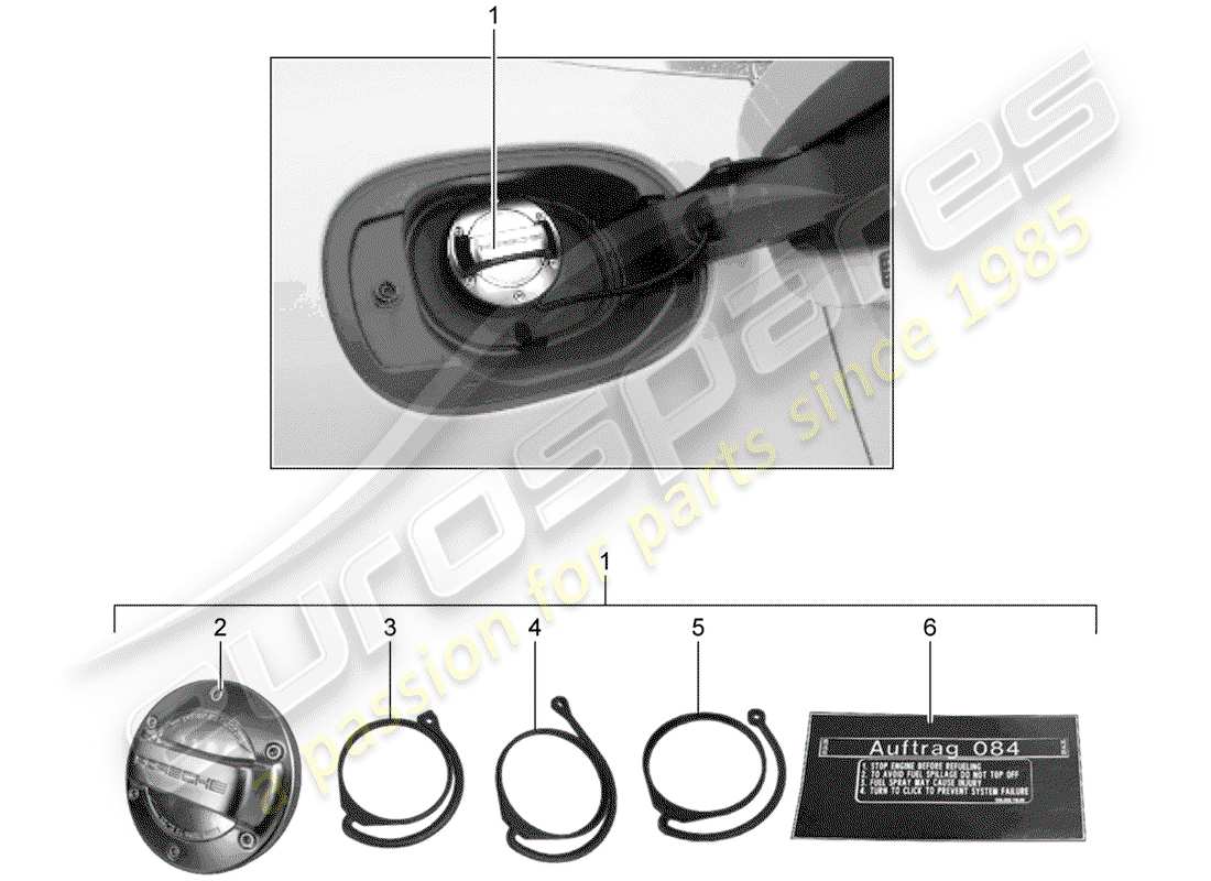 porsche tequipment macan (2016) cap with retaining strap for part diagram