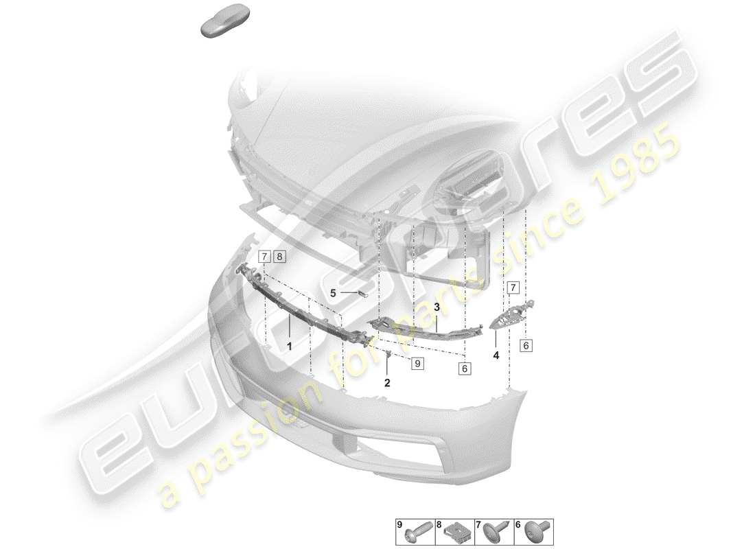 porsche 2020 bumper part diagram