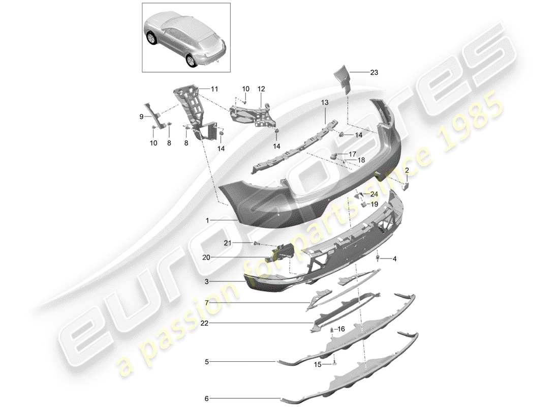 porsche macan (2014) bumper part diagram