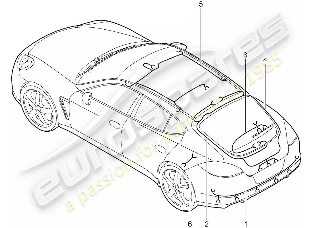 porsche panamera 970 (2010) wiring harnesses part diagram