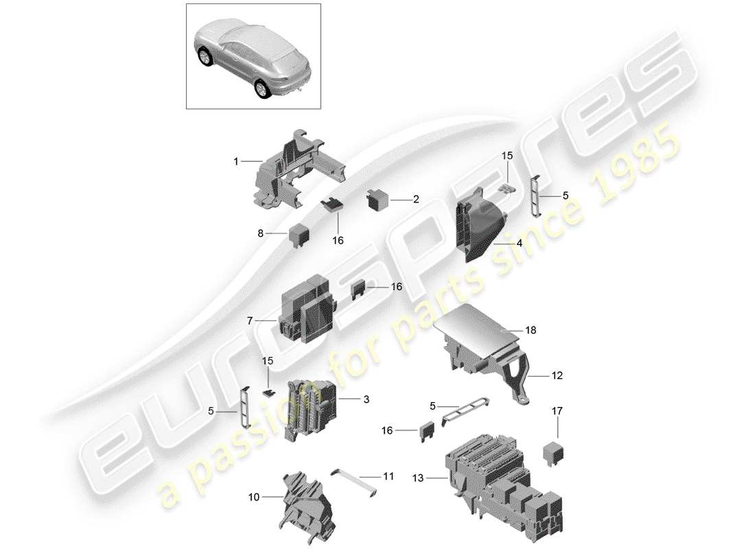 porsche macan (2014) fuse box part diagram