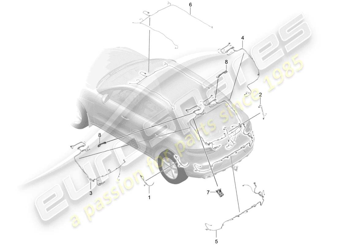 porsche macan (2014) harness part diagram