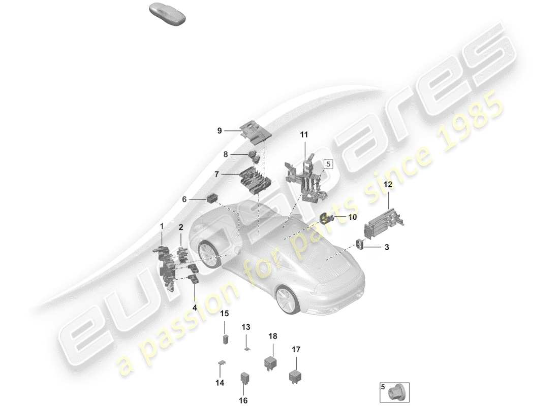 porsche 2020 fuse box/relay plate part diagram