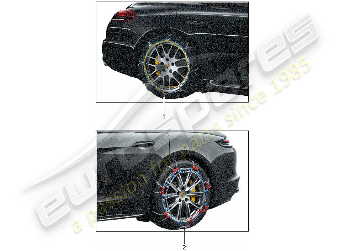 porsche tequipment panamera (2014) snow chains part diagram