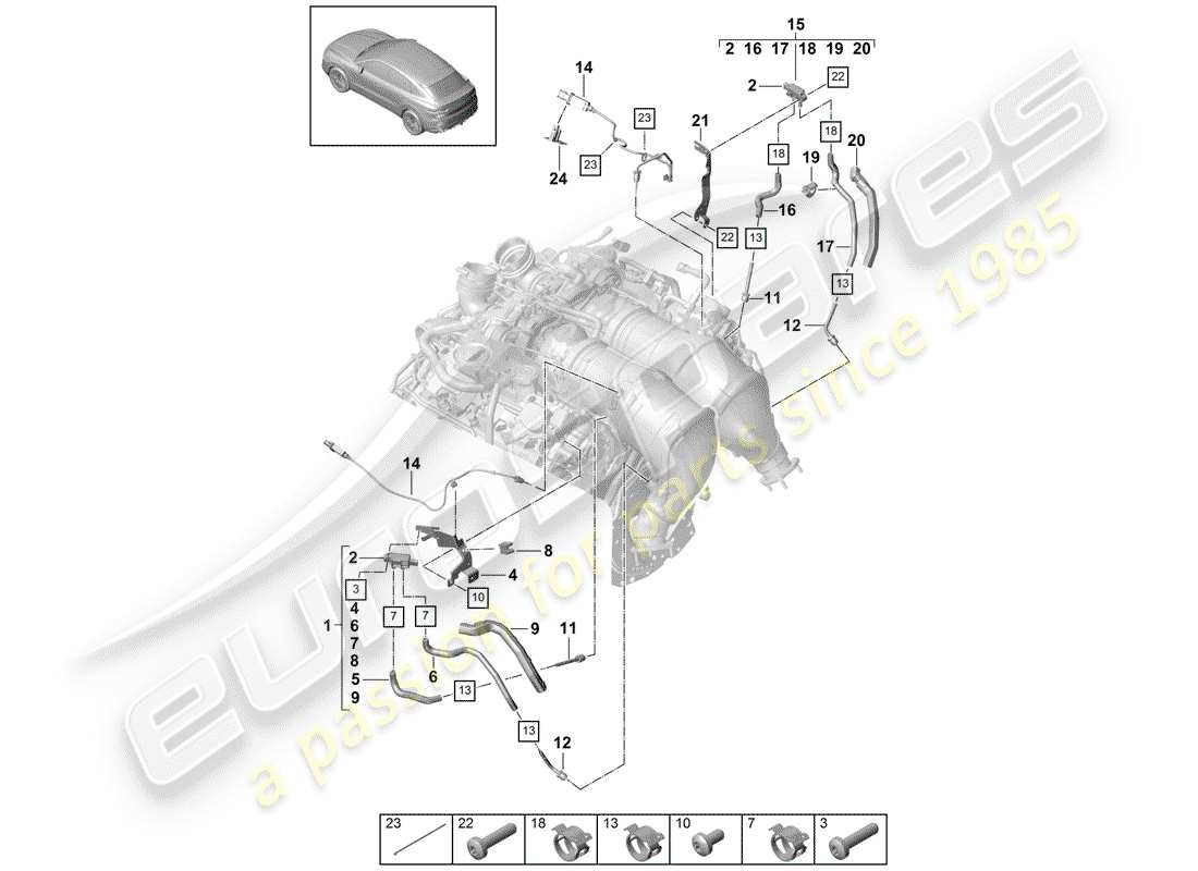 porsche cayenne e3 (2019) control line for differential part diagram