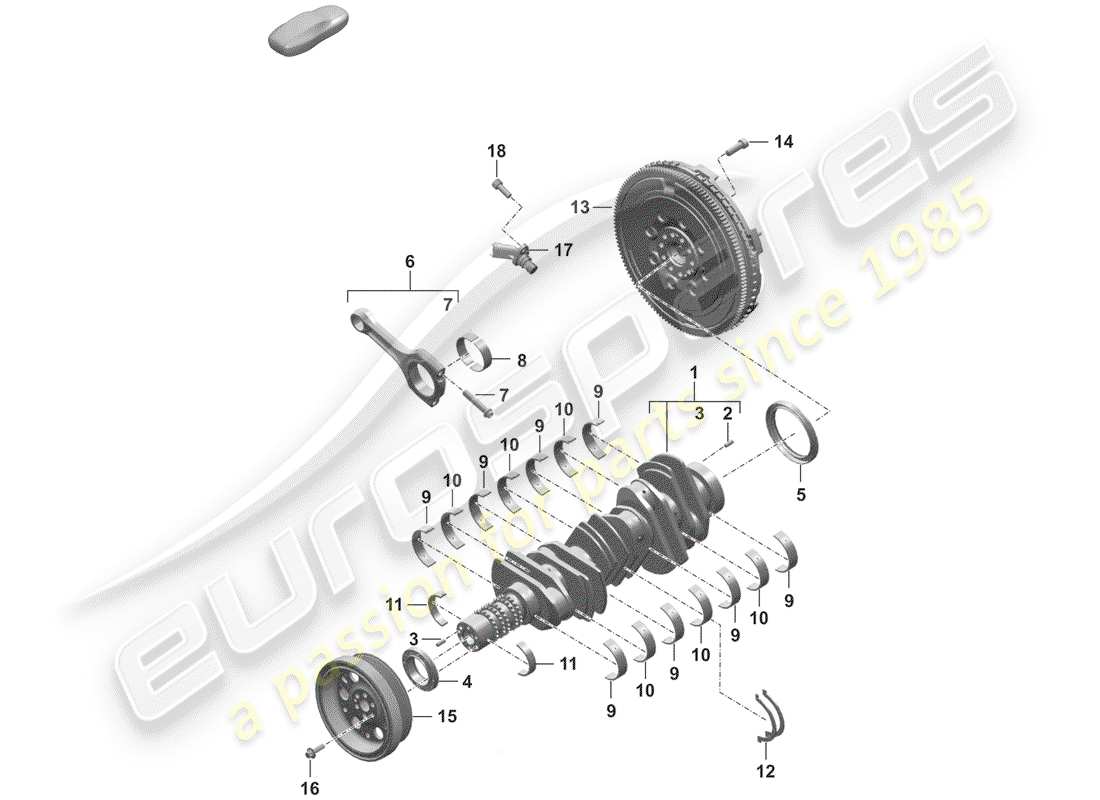 porsche 2020 crankshaft part diagram