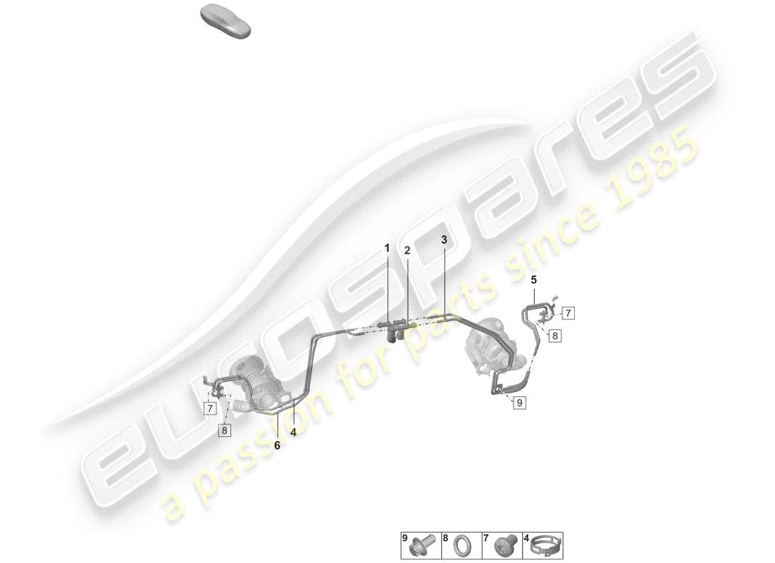 porsche 2020 exhaust gas turbocharger part diagram