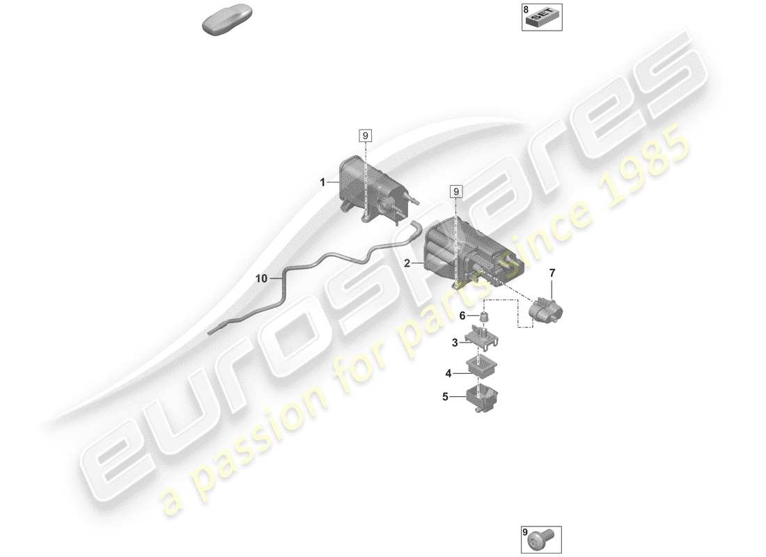 porsche 2020 evaporative emission canister part diagram